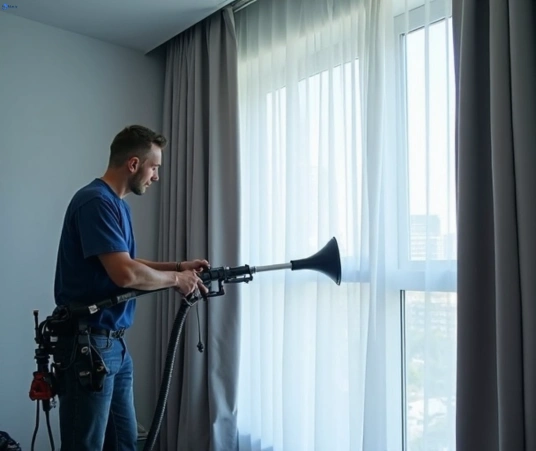 Professional commercial curtain cleaning process equipment Matty Curtain Cleaning east-hills-nsw